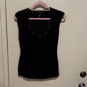 White House Black Market Sleeveless Black Blouse